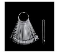 50Pcs Nail Swatch Sticks With Ring, Fan Shape Nail Art Polish Display Tips, False Nail Sample Practice Sticks For Nail Art Design Nail Practice(Transparent)