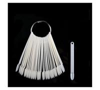 50Pcs Nail Swatch Sticks With Ring, Fan Shape Nail Art Polish Display Tips, False Nail Sample Practice Sticks For Nail Art Design Nail Practice(Natural)