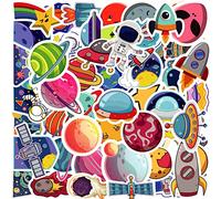 50PCS NASA Astronaut Stickers - Cool Space Explorer Pack for Teens Boys & Girls - Vinyl Skateboard Guitar Door Laptop Luggage Car Bike Water Bottle Birthday Party Supplies
