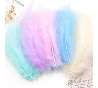 50PCS Natural Colourful Feathers for DIY Crafts - Assorted Sizes 5-15cm, Kids Art Supplies, Animal-Themed Decoration, Creative School Projects, Party Decor (Multicolour)