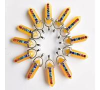 50pcs Natural Stone Yellow Jade Hexagonal Pointed 7 Color Pendant