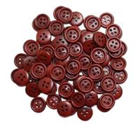 50pcs Natural Wooden Buttons 4-Hole for Clothing Decoration Wood Button Sewing Accessories for Sewing, Crafting(Red Brown,10mm)