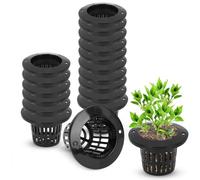 50PCS Net Cup Planting Mesh Pots/Baskets,Self Watering Plant Pot Net Pots for Hydroponics, Small Hydroponic Cups Garden Slotted Mesh Net Cups, 1.1 X 1.5inch