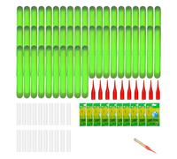 50pcs Night Fishing Glow Sticks for Fishing Pole, 3 x 25mm High Visibility Float Sticks for Rod Tip Lights, 10-12 Hour Glow Sticks for Night Fishing, Waterproof Bite Indicators for Floats Bobbers