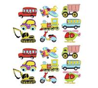 50pcs Novelty Wooden Buttons for Crafts, Colourful Traffic Shapes, 1