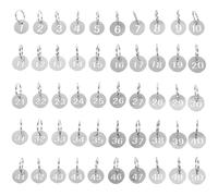 50pcs Number ID Tags Key Chain Stainless Steel Numbered 1-50 Round Shaped