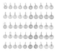 50pcs Numbered Id Tags Number Key Tags Stainless Steel Storage Tags Key Ring Labels Round Metal Numbered Marking Number Tags (number 1-50)