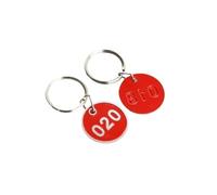 50pcs Numbers Tags 1-50, Metal Numbered Round Key Tag Chains(Blue 1-50)