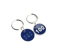 50pcs Numbers Tags 1-50, Metal Numbered Round Key Tag Chains(Red 1-50)