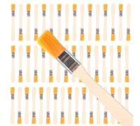 50Pcs Nylon Bristle Paint Brush, 12mm Small Flat Acrylic Paint Brushes, Soft Multipurpose Bulk Watercolor Painting Brush, Chip Paint Brushes with Wood Handle for House Trim Home Repair