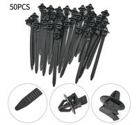50pcs Nylon Cable Ties for Car Hose Fastening and Wire Management - 92mm x 5mm Heavy Duty Zip Straps with Fixed Mounting Clips Compatible with Automotive Cable Routing and Industri