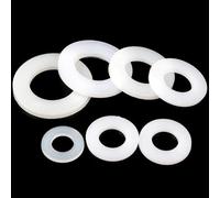 50pcs Nylon Flat Washer M2 M2.5 M3 M4 M5 M6 M8 M10 M12 M14 Black White Plastic Sealing Hard Washers for Screw(White,M12 x 24 x 2)