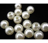 50pcs of White 8mm White Space Beads Faux Imitation Pearl Beads Craft Jewellery Making