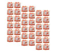 50pcs Orange Candy Boxes Paper Treat Packaging for Party Favors | Printed Words, Portable Gift Giving, Candies and Nuts, Neat Table Presentation, Budget Bulk Quantity