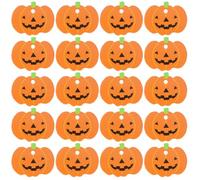 50pcs Orange Pumpkin Paper Hanging Gift Tags for Invitation Cards | Wrinkle-resistant with pre-punched holes, marker pen compatible, no ink bleeding, for love letters and hanging decor