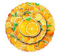 50Pcs Orange Stickers Laptop Car Scrapbook Phone Skateboard Suitcase Luggage Bike Orange Stickers Vinyl Waterproof Aesthetic Personalised Stickers for Teens Boys Girls Adults Children
