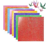 50PCS Origami Paper,25*25cm Pearl Glitter Origami Paper,Shiny Folding Paper,Single Sided Origami Paper,Square Folding Paper,Colorful Handicraft Paper for DIY Arts and Crafts