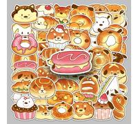 50PCS Original Bread Dog Waterproof Sticker Hand Painted Alkaline Water Bread Cute Animal Mobile Phone Notebook Vinyl Sticker