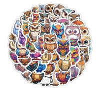 50PCS Owl Stickers for Laptop,Bumper,Skateboard,Luggage, Guitar,Scrapbook,Bike,Helmet,Water Bottle,Cartoon Animal Owl Vinyl Sticker, Cute Birds Waterproof Stickers,Gift for Teens Girls Children