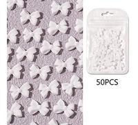 50pcs/pack Bowknot Art Decorations 3D Resin Ribbon Simple Manicure Accessories Supplies