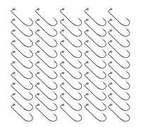 50Pcs / pack Fishing Aberdeen Hook, Long Shank, Round Bend, C