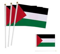 50pcs Palestine Small Hand Waving Flag 8.3" X 5.5" Inch Palestinian National Flag Mini Hand Held Waving Flag for Party Sport Activities