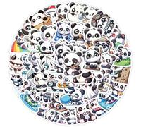50Pcs Panda Stickers for Car,Helmet,Water Bottle,Skateboard,Bike,Luggage,Scrapbook,Computer,Bike, Laptop,Waterproof Vinyl Cute Animal Sticker,Boys Adults Children Gift,Cartoon Panda Graffiti Decals