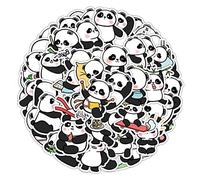 50PCS Panda Stickers,Waterproof Vinyl Water Bottles Stickers,Decals Cool Funny DIY Sticker Laptop Decorative Computer Cute Cartoon Animal Stickers for Water Bottles Skateboard Fridge Scrapbook