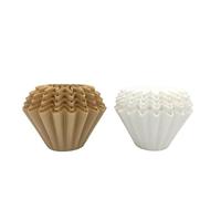 50PCS Paper Coffee Filter Cups Bowl Shape Origami Hand Brewed Drip Corrugated Disposable Cup for Pour Over Espresso(White and Brown)