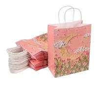 50pcs Paper Gift Bag with Handles, Large Capacity Pink Party Carrier | Chic Korean Style, Portable for Birthday Events, Easy to Carry, Elegant Modern Look, Adults