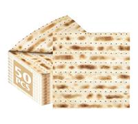 50Pcs Passover Decorations, 6.5" X 6.5" Seder Dinner Napkins, Disposable Passover Paper Matzo Napkins, Pesach Table Decorations for Jewish Festival Kitchen Table Bathroom Party Supplies