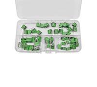 50PCS PCB Mount Screw Terminal Block Kit, 2.54mm Pitch, 2-Pin/3-Pin/4-Pin Green Plastic Terminal Connectors for Electronic Projects and Industrial Wiring