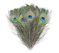 50PCS Peacock Feathers Tail Eye Feathers Natural Feathers for DIY Crafts Decorations 25-30cm