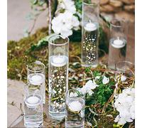 50Pcs Pearl Strings for Floating Candles, Faux Pearls for Vase Filler, Centerpiece Table Decorations for Wedding, Party, Event (White)