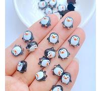 50PCS Penguin DIY Resin Charms Animal Decorations Topper Mini Penguins Toys for DIY Craft Making and Phonecover Scrapbooking