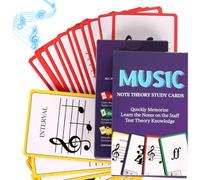 50Pcs Piano Notes Flashcards, Double-Sided Piano Note Flash Cards, Study Aid for Beginners and Professionals, Include Staff, Notation Pitch/Syllable Names, Keyboard Position, Clefs and More