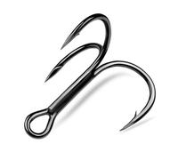 50PCS Pike Treble Hooks - X STRONG TREBLE HOOKS BARBED SEMI BARBLESS Size 2 4 6 8 10 (SEMI-BARBED, SIZE 8)
