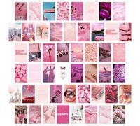 50PCS Pink Aesthetic Picture for Wall Collage, 50 Set 4x6 inch, Rosy Collage Print Kit, Warm Color Room Decor for Girls, Wall Art Prints for Room, Dorm Photo Display, VSCO Posters for Bedroom