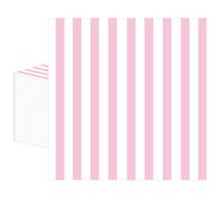 50PCS Pink and White Striped Paper Napkins, Light Pink Dinner Napkin Disposable Beverage Dessert Luncheon Napkins for Birthday Bridal & Baby Shower Wedding Party Supplies