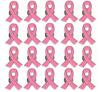 50PCS Pink Ribbon Lapel Pin Breast Cancer Awareness Brooch Enamel Hope Pins Breast Cancer Awareness, Campaigns, Support Groups and Fundraisers Charity Event Survivor Campaign Party Favors Supplies