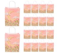 50pcs Pink Small Paper Gift Bags with Handles for Birthday Parties | Paper, Portable Handles, Chic Korean Style, Shower Use, Elegant Modern Look, Easy Carrying