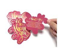 50pcs Pink Thank You Cards for Business, Two-sided Appreciation Note for Your Orders, Thank You Card Multipack, Business Cards Personalised Style, Ideal for Customer Gifts & Packaging