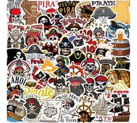 50PCS Pirates Captain Ship Skull Stickers - Teens Boys & Girls Sticker Pack for Vinyl Skateboard, Guitar, Door, Laptop, Luggage, Car, Bike, Water Bottle & Birthday Party Supplies