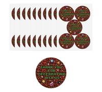 50pcs Pixel Thank You Celebrating with us Labels, 5cm/2in Round Glossy Self-Adhesive Gift Decals Gaming Theme Appreciation Sticker for Birthday Party Decorations Supplies & Craft Favors
