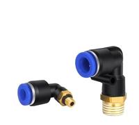 50pcs PL Elbow Pneumatic Quick Connector Fitting PL4 6 8 10 12mm-m5 1/4 3/8 1/2 1/8 Male Thread Hose OD(PL8-03)