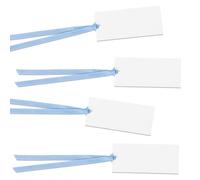 50pcs Place Cards for Table Setting, Blank Table Name Cards with Blue Ribbon Name Tags Placement Card for Wedding Dinner Party Banquet Reception Bridal Shower Supplies