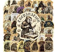 50Pcs Plague Doctor Stickers Dark Gothic Vinyl Decals for Laptops Skateboards Luggage Helmets Bikes and Phones Fans Lovers and Macabre Vibe Enthusiasts