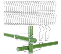 50Pcs Plant Support Clips, Stainless Steel Trellis Clips, Garden Pile Connecting Buckles for Garden Canes Connectors Mounting Plant for Climbing Plants