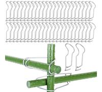 50Pcs Plant Support Clips, Stainless Steel Trellis Clips, Garden Pile Connecting Buckles for Garden Canes Connectors Mounting Plant for Climbing Plants