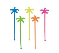 50PCS Plastic Cocktail Ice Drink Mixing Stick Set, Summer Juice Drink Stirrers, Reusable Novelty Decorative Cocktail Appetizer for Beach